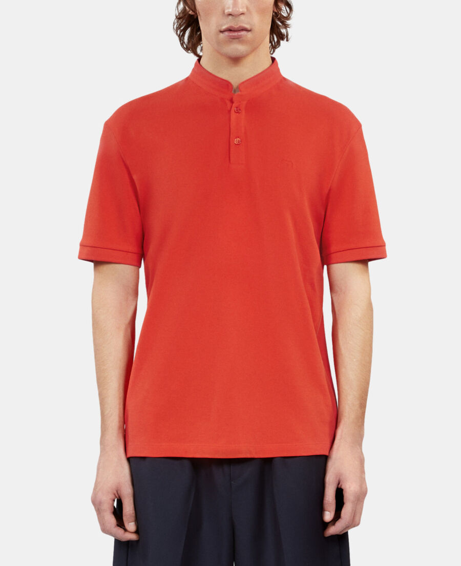 The Kooples H RED red pique cotton polo t-shirt