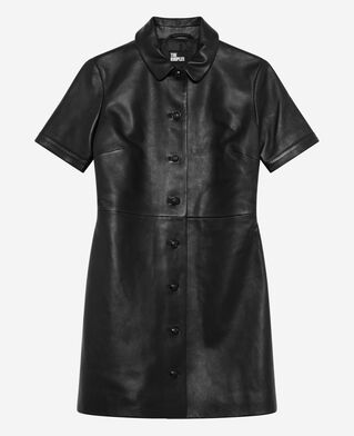 The Kooples DAMEN BLACK kurzes schwarzes lederkleid