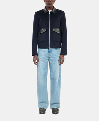 The Kooples H NAVY navy blue double-faced wool jacket