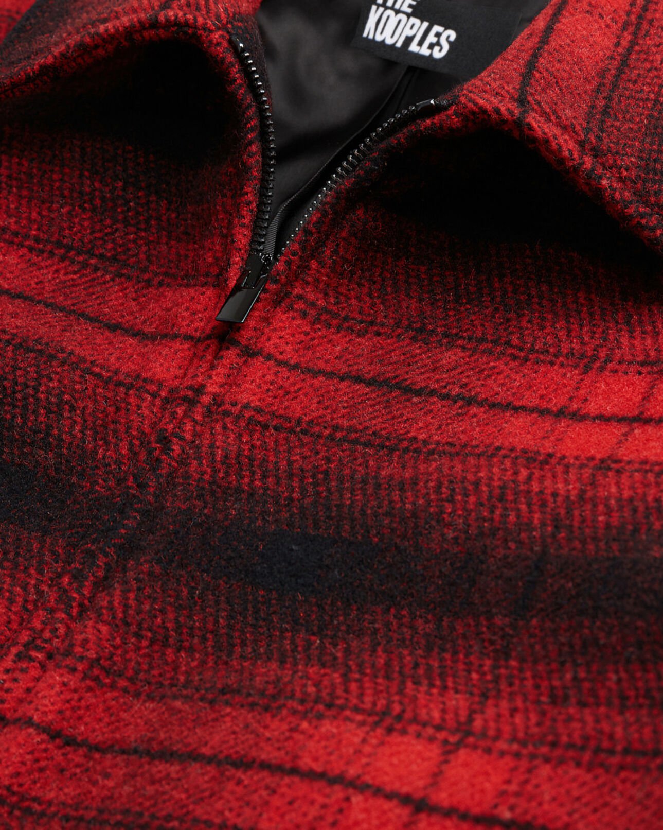 The Kooples FEMME RED / BLACK blouson en laine à carreaux