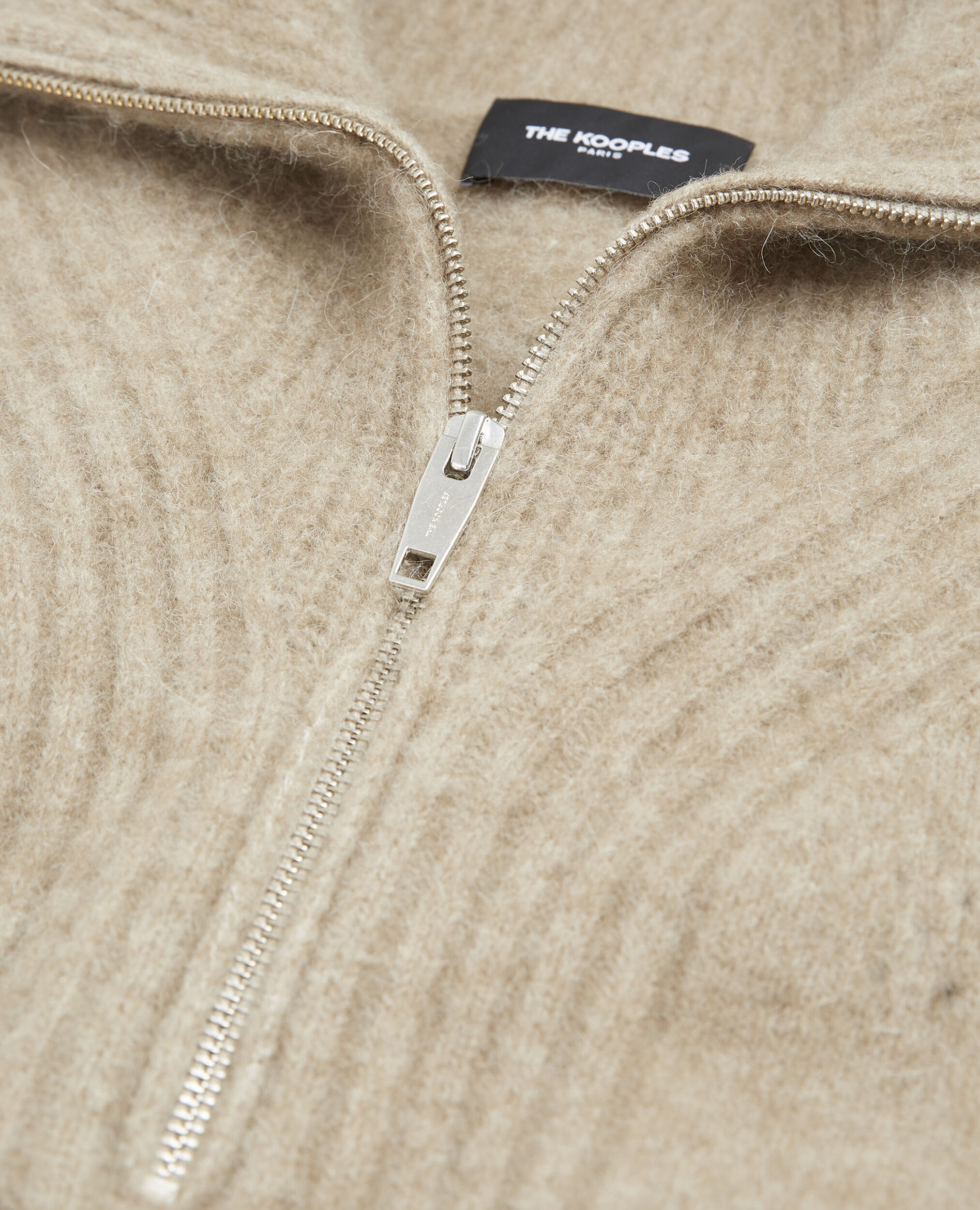 Beige alpaca wool roll-neck sweater, BEIGE, hi-res image number null