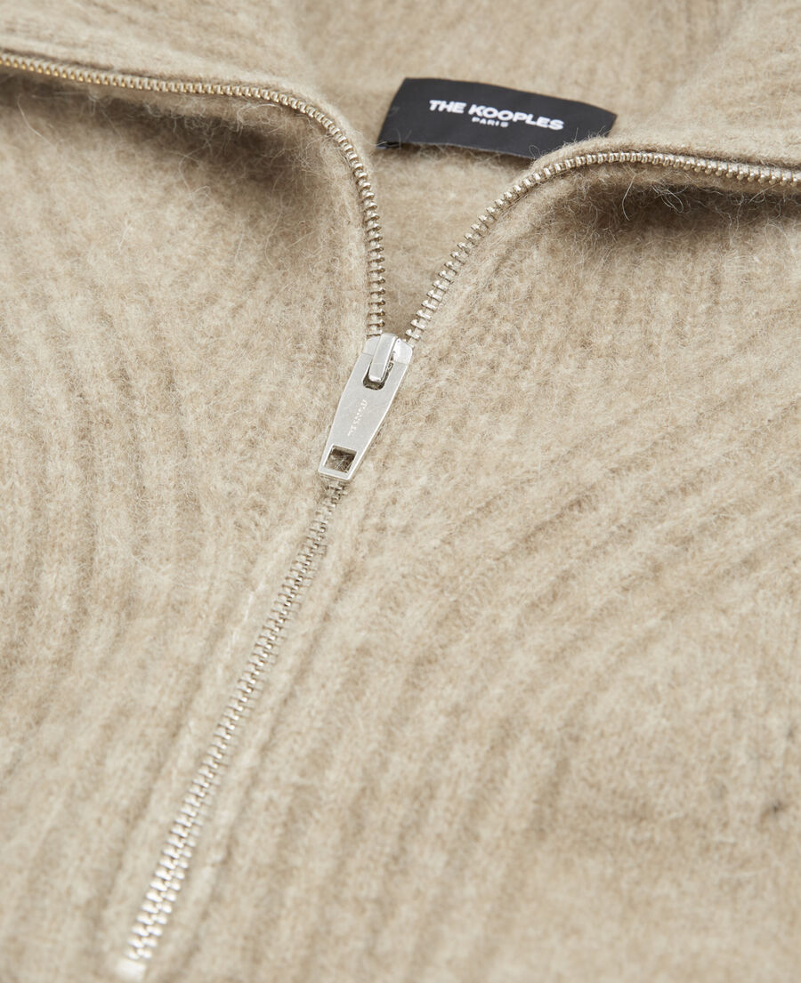 beige alpaca wool roll-neck sweater
