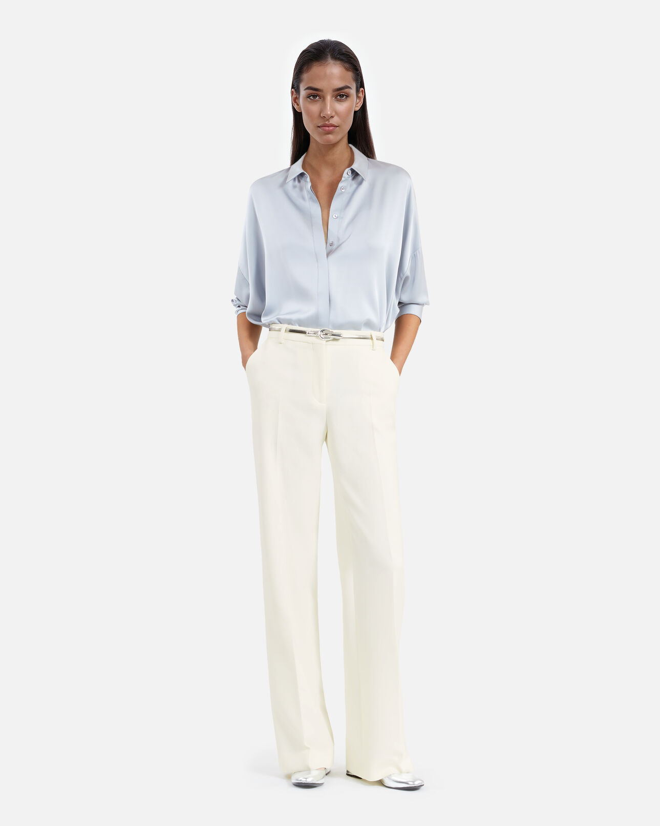 The Kooples WOMEN ECRU ecru crepe suit trousers straight cut