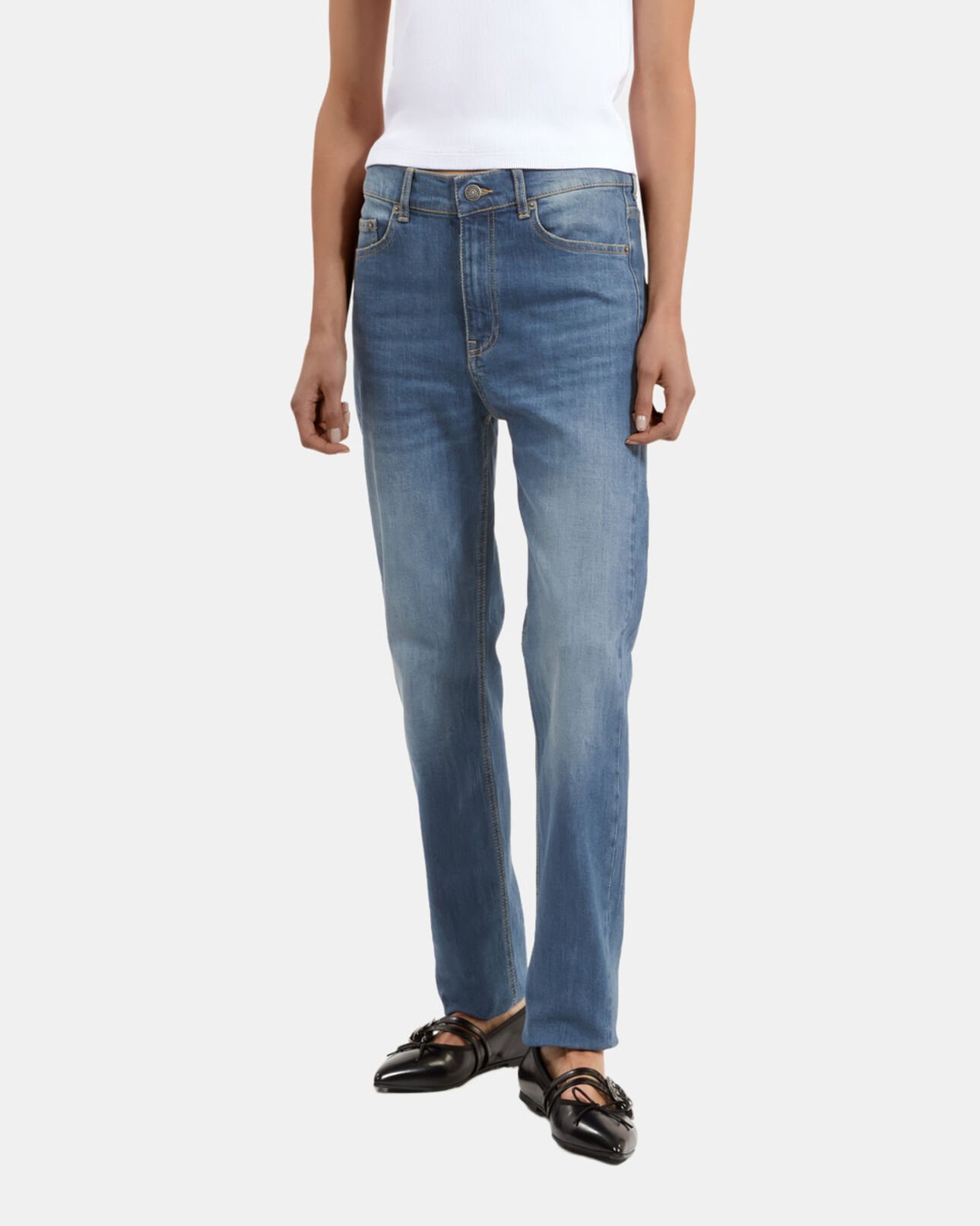 The Kooples WOMEN MEDIUM BLUE blue slim jeans