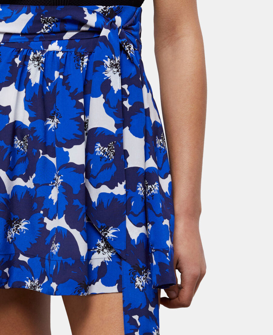 The Kooples FEMME BLUE jupe courte imprimée en soie