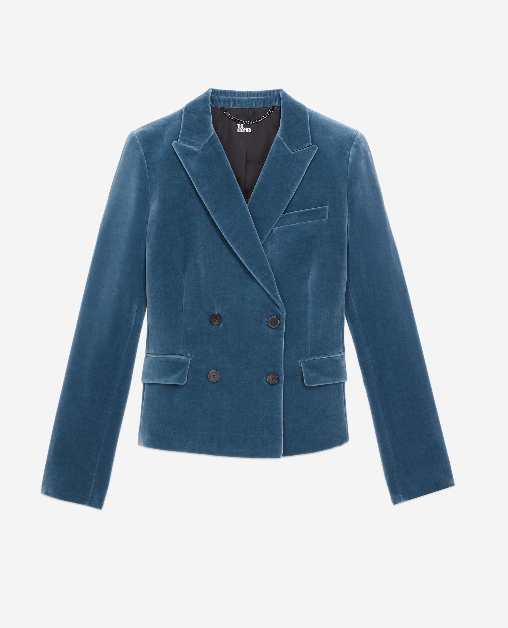 Suede blue blazer sale