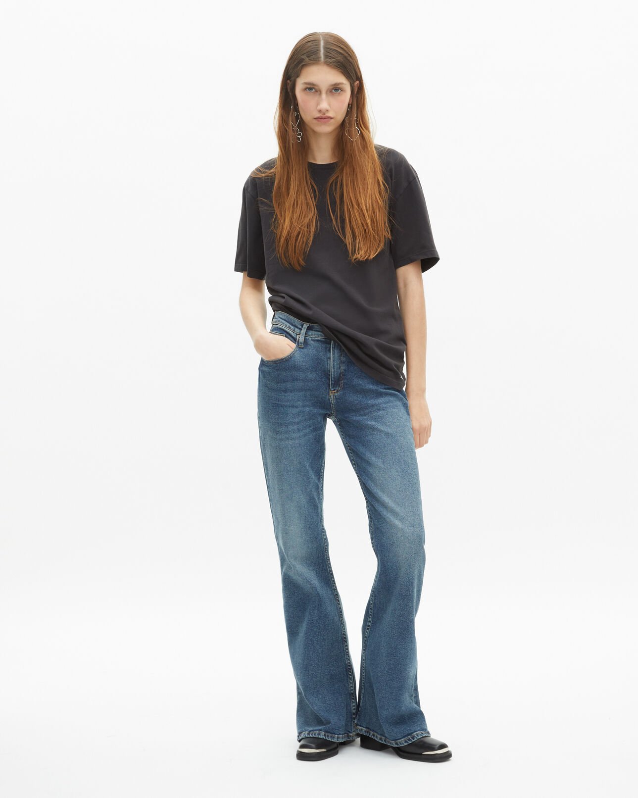 The Kooples MIXTE BLACK WASHED t-shirt the doors x the kooples noir délavé