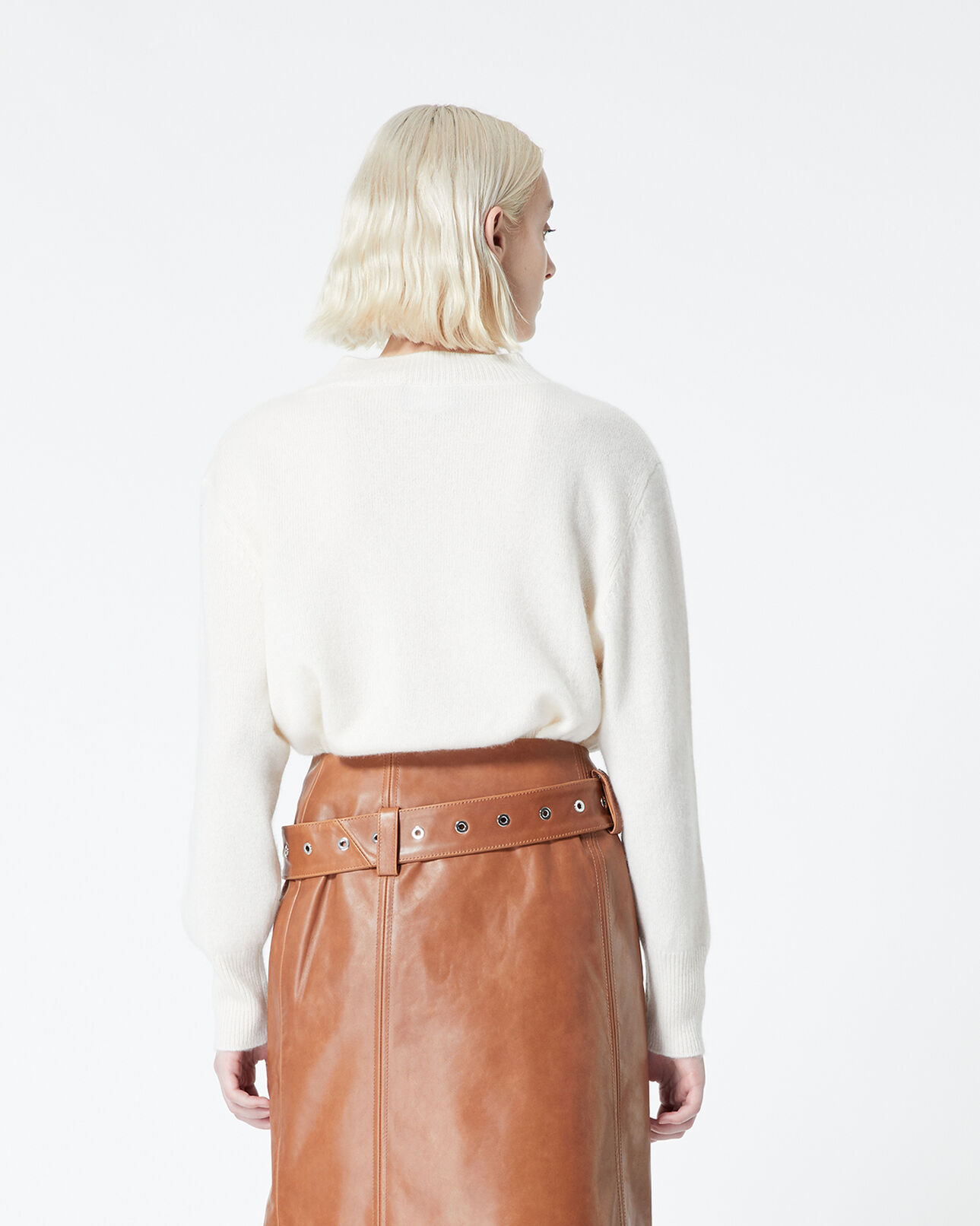The Kooples FEMME ECRU pull cachemire écru simple
