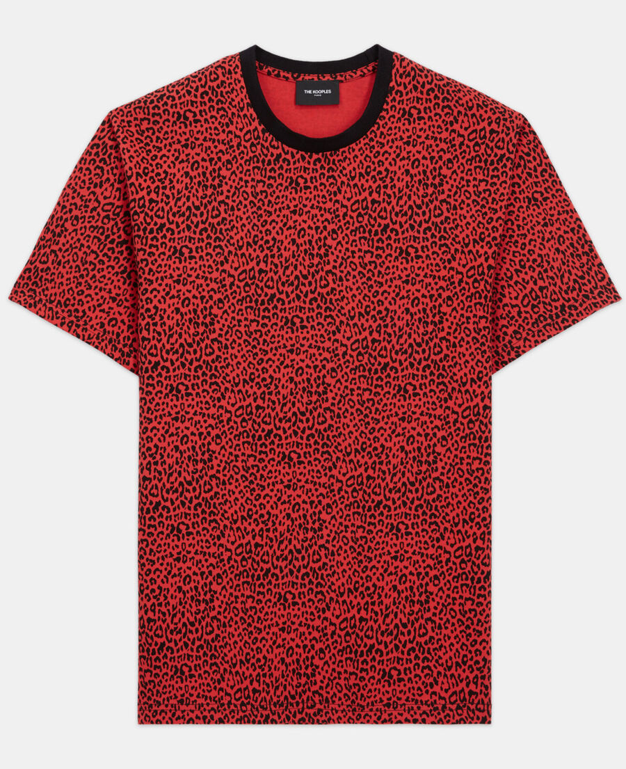t-shirt mit leopardenmuster rot