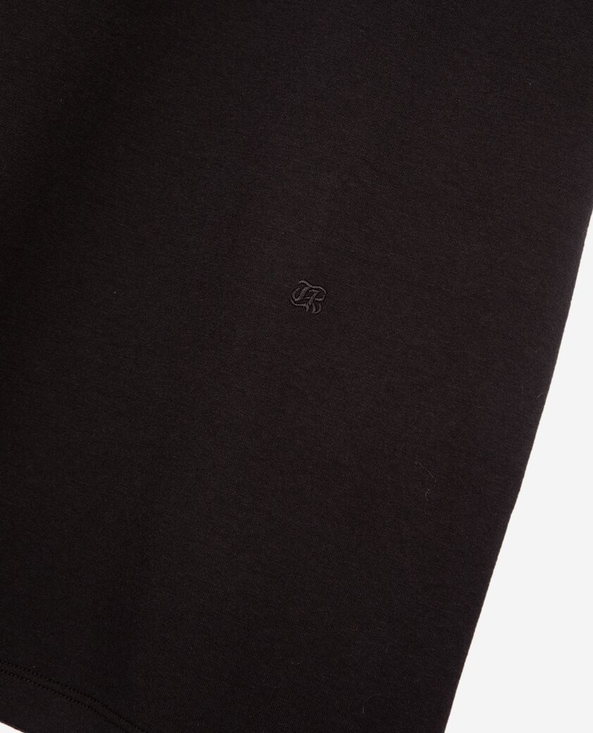 The Kooples DAMEN BLACK gerades t-shirt aus baumwollmischgewebe schwarz