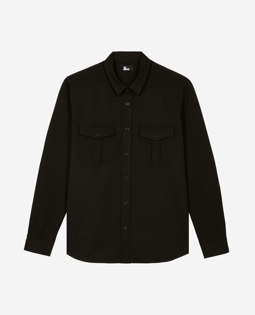 The Kooples HOMME BLACK chemise en milano noire