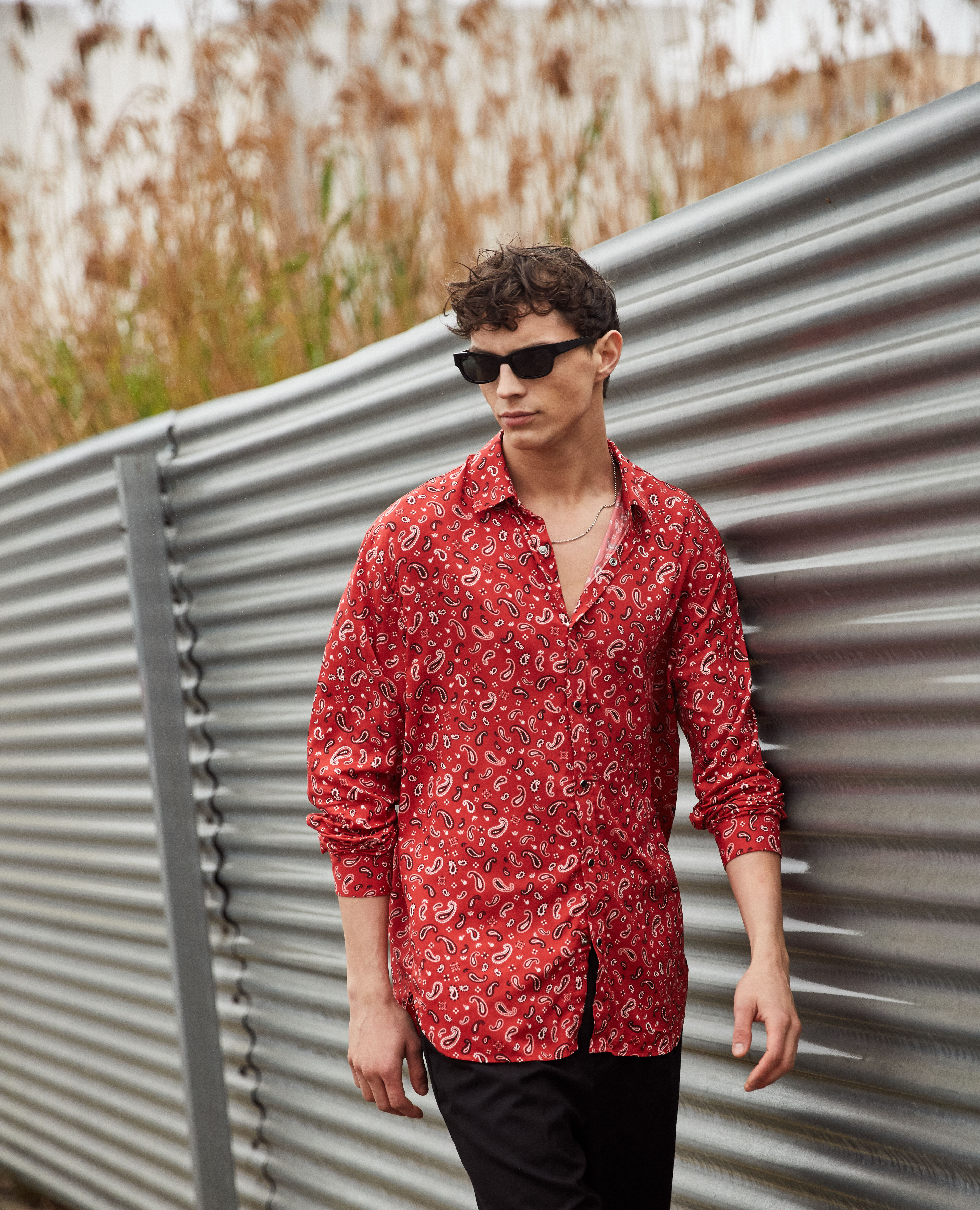Chemise imprim bandana rouge et blanc The Kooples