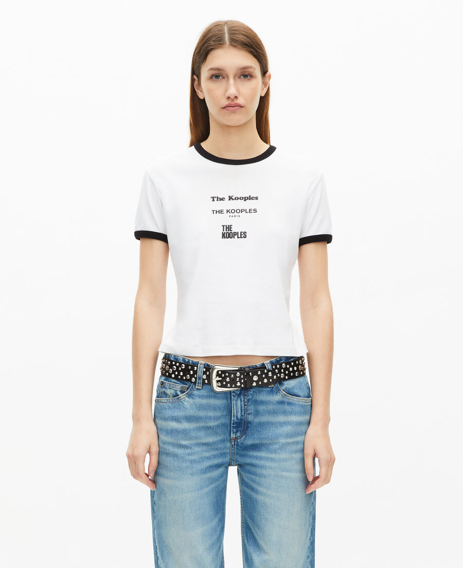 The Kooples WOMEN WHITE white locations serigraphy t-shirt