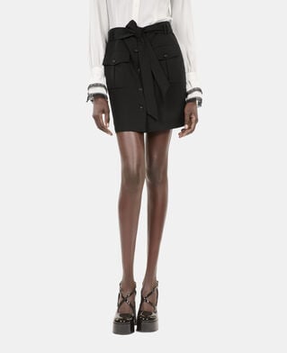 The Kooples WOMEN BLACK short black skirt