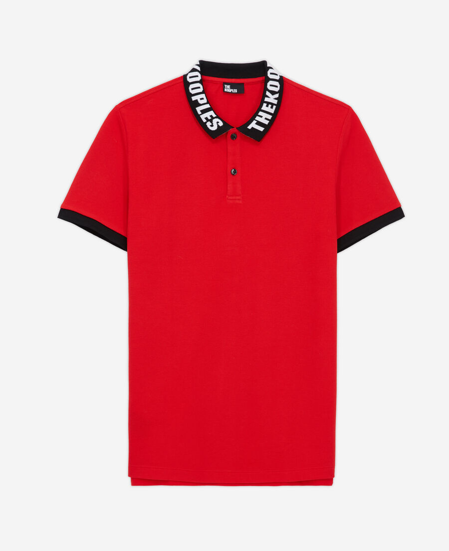 red logo polo shirt