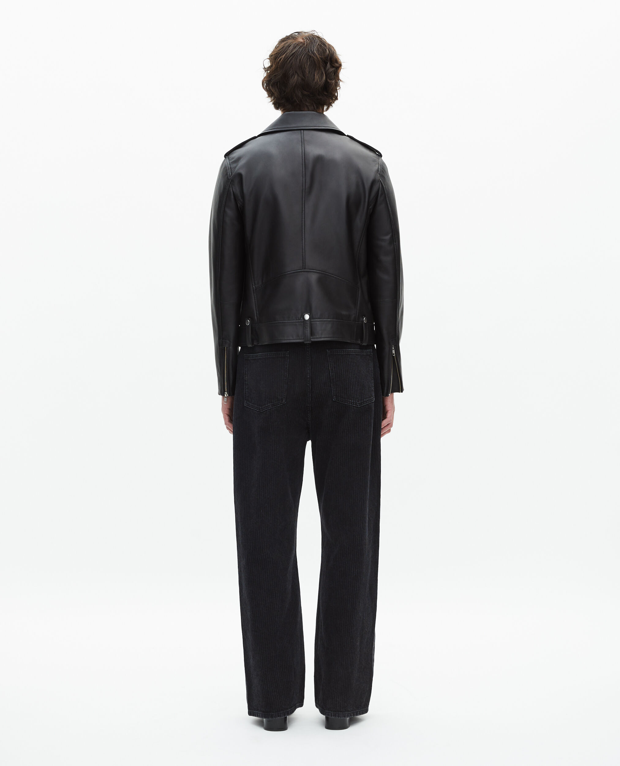 Black leather biker jacket | The Kooples US