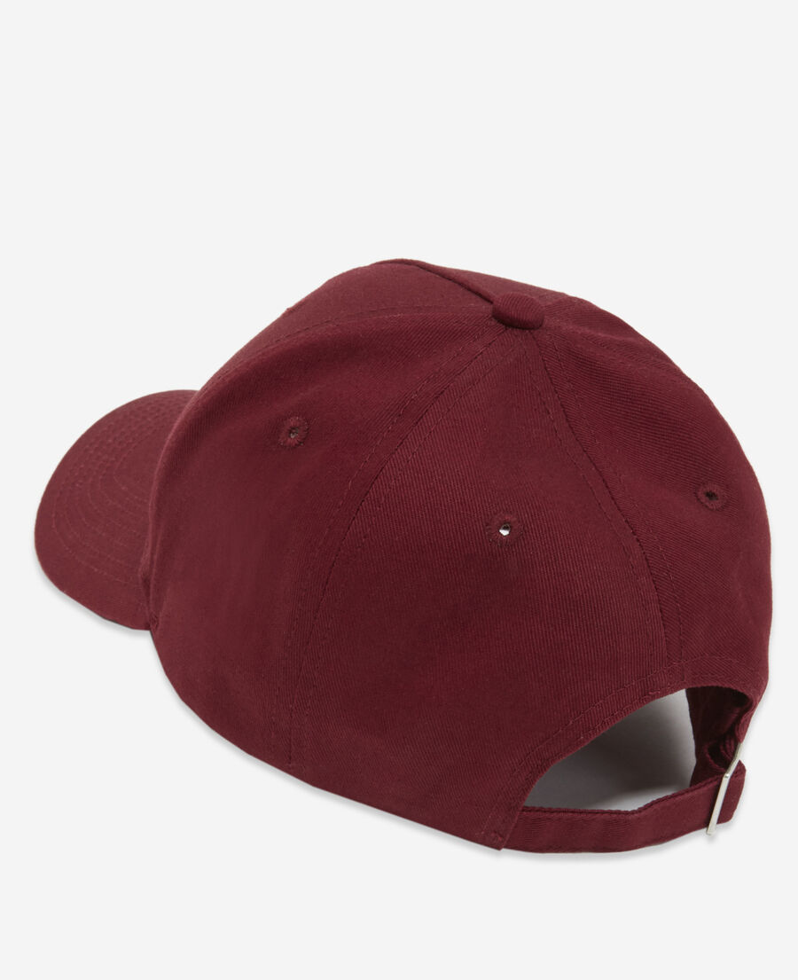 burgundy cotton cap with glossy logo