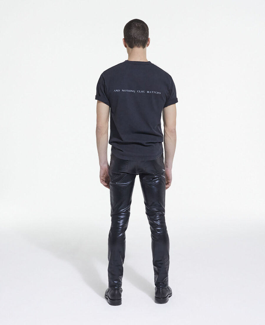 slim patent black jeans