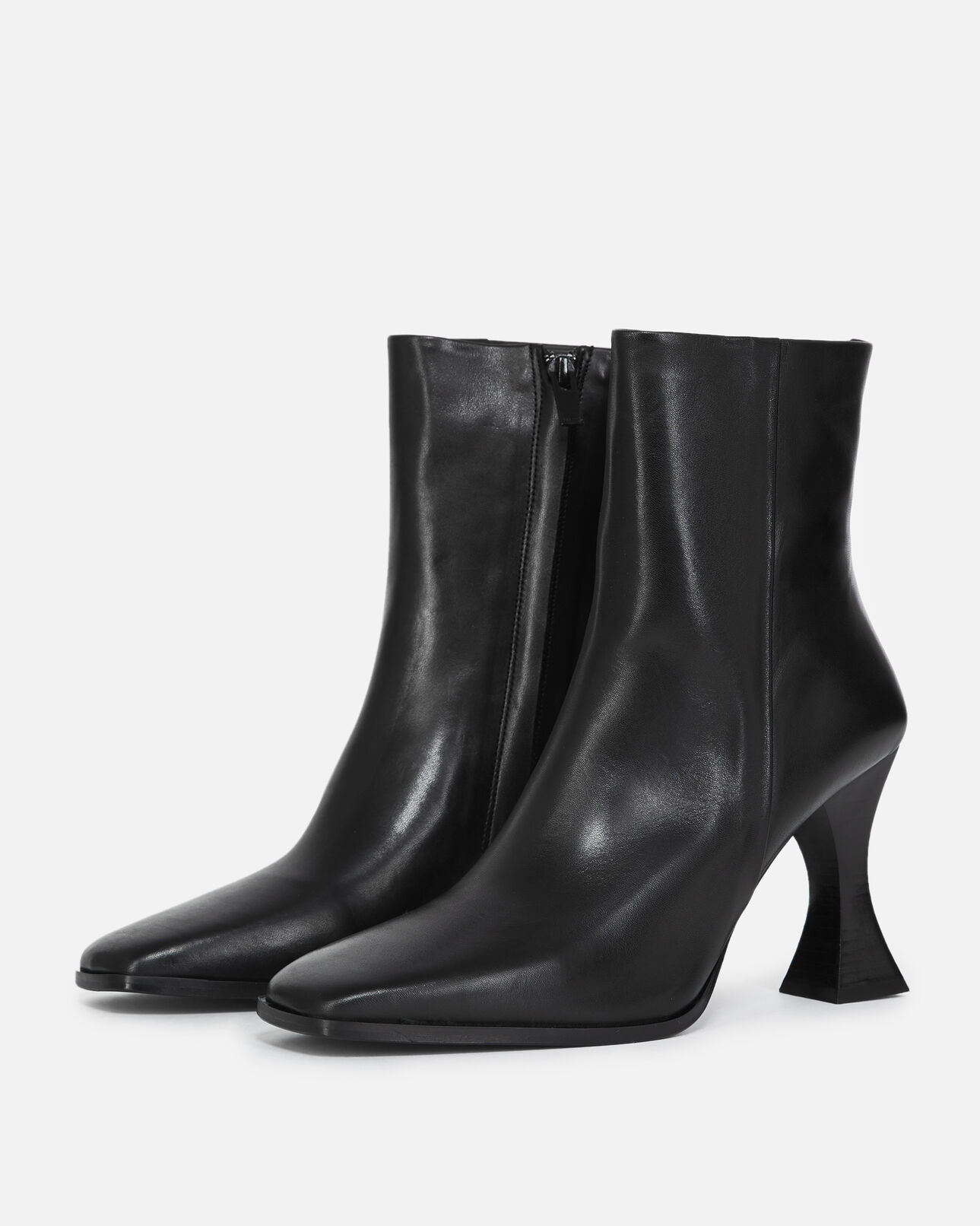 The Kooples FEMME BLACK bottines noires à talons cuir lisse