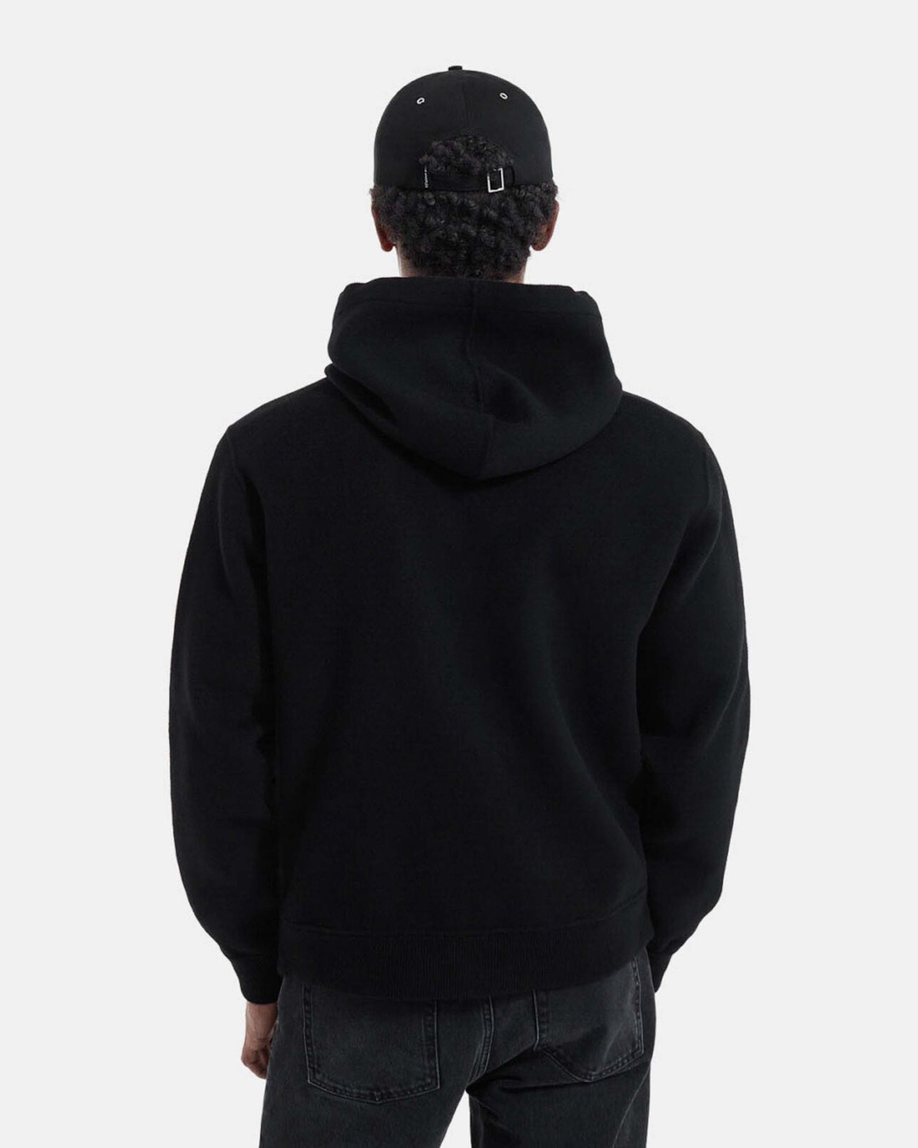 The Kooples HOMME BLACK sweat laine double face noire à capuche