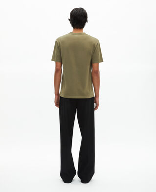 The Kooples HERREN KAKI t-shirt mit logo in vintage-optik in khaki