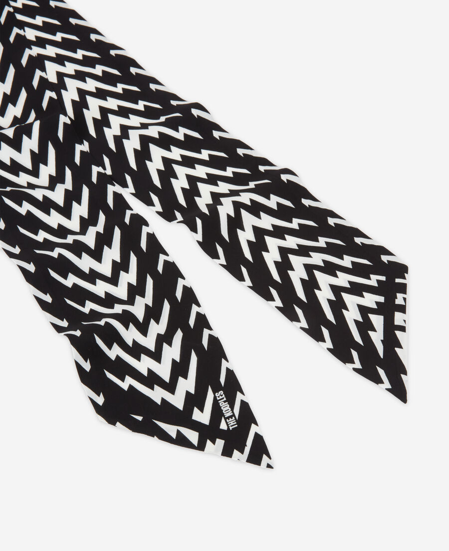 black and white printed scarf