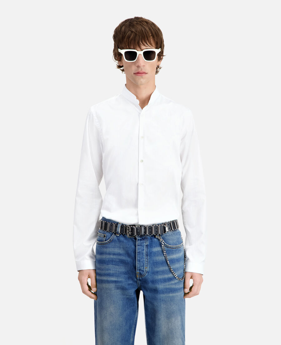 white shirt with officer collar