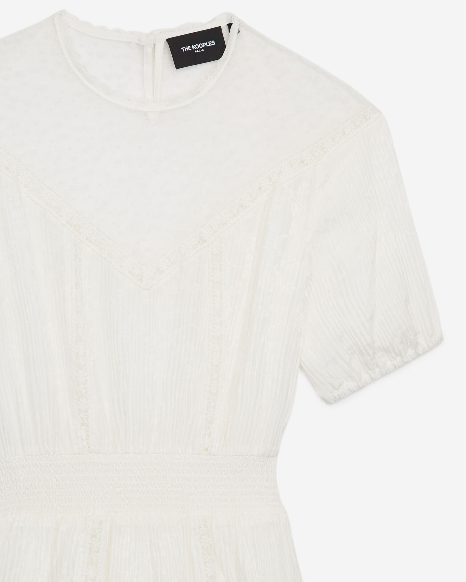 Robe fluide détails dentelle, ECRU, hi-res image number null