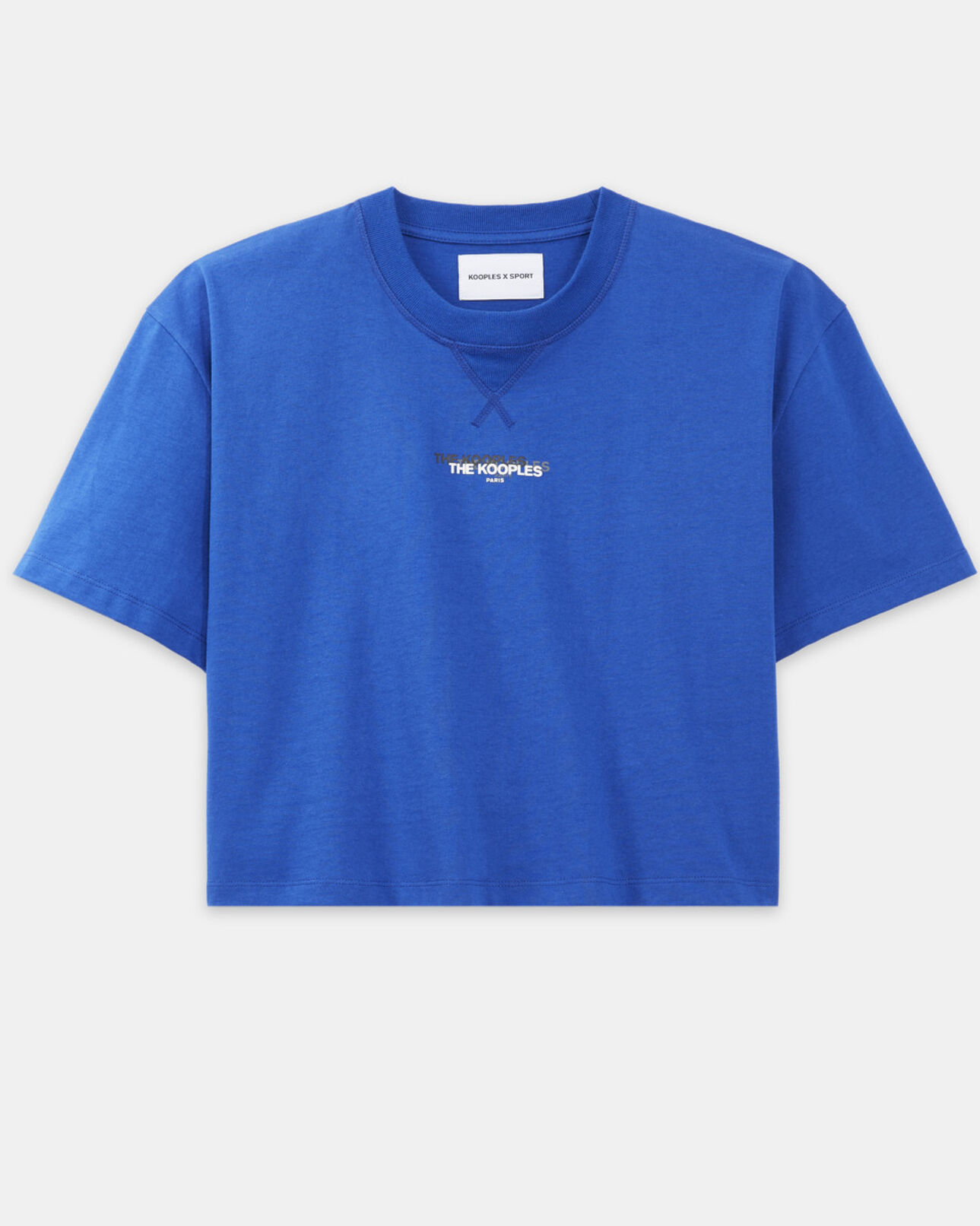 The Kooples WOMEN BLUE vibrant blue cotton t-shirt logo