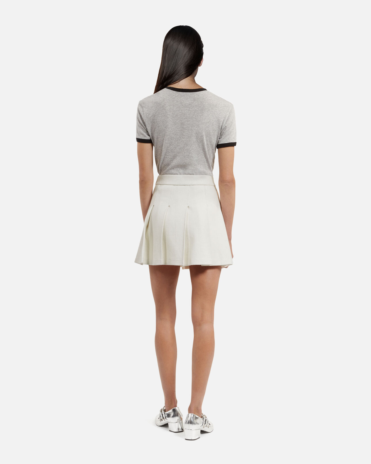 The Kooples WOMEN ECRU ecru short pleated skirt