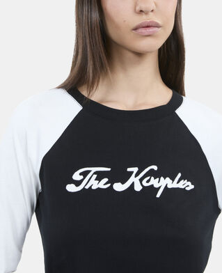 The Kooples FEMME BLACK t-shirt manches longues noir et blanc