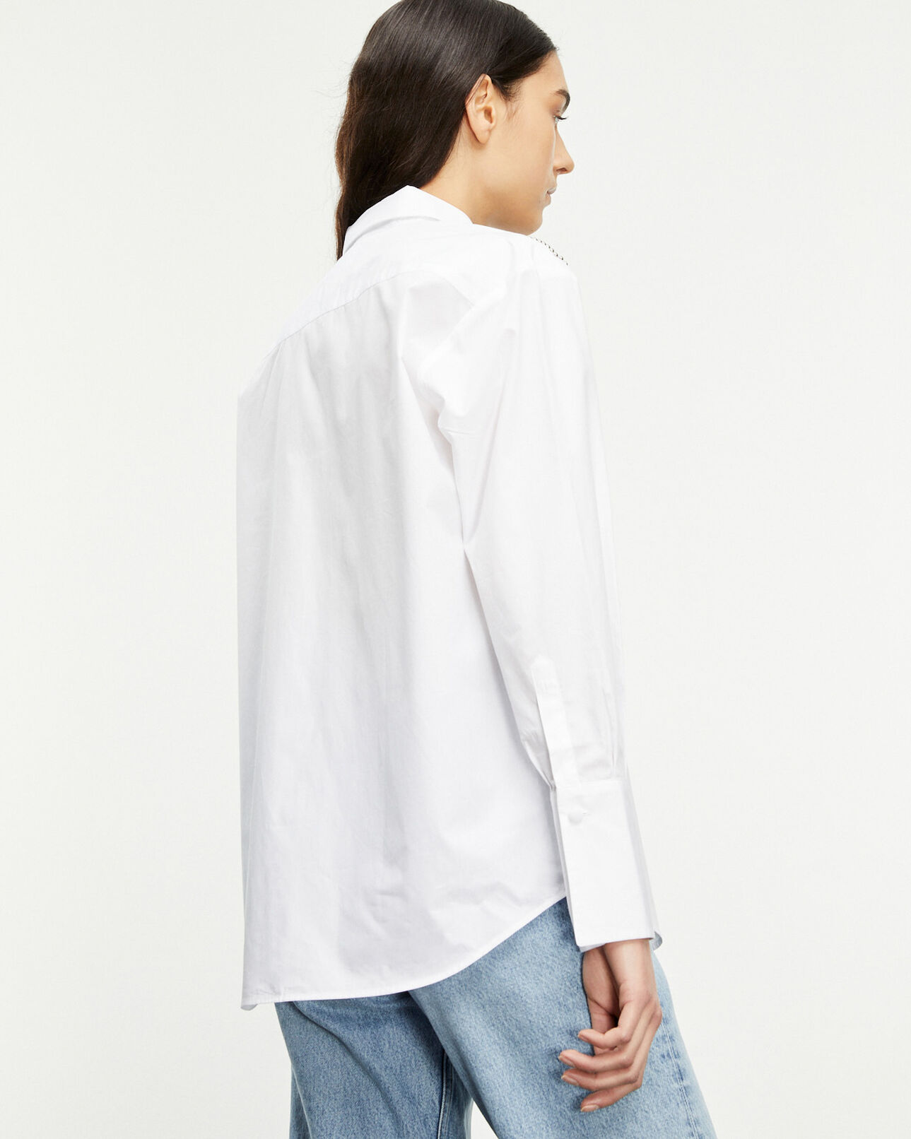 The Kooples WOMEN WHITE studded white shirt