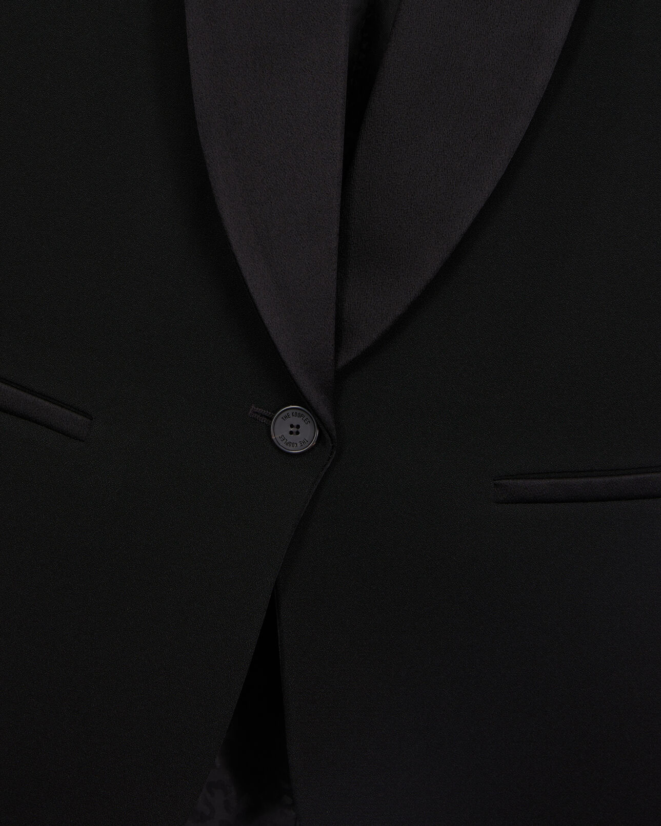 The Kooples DAMEN BLACK schwarze anzugjacke aus krepp