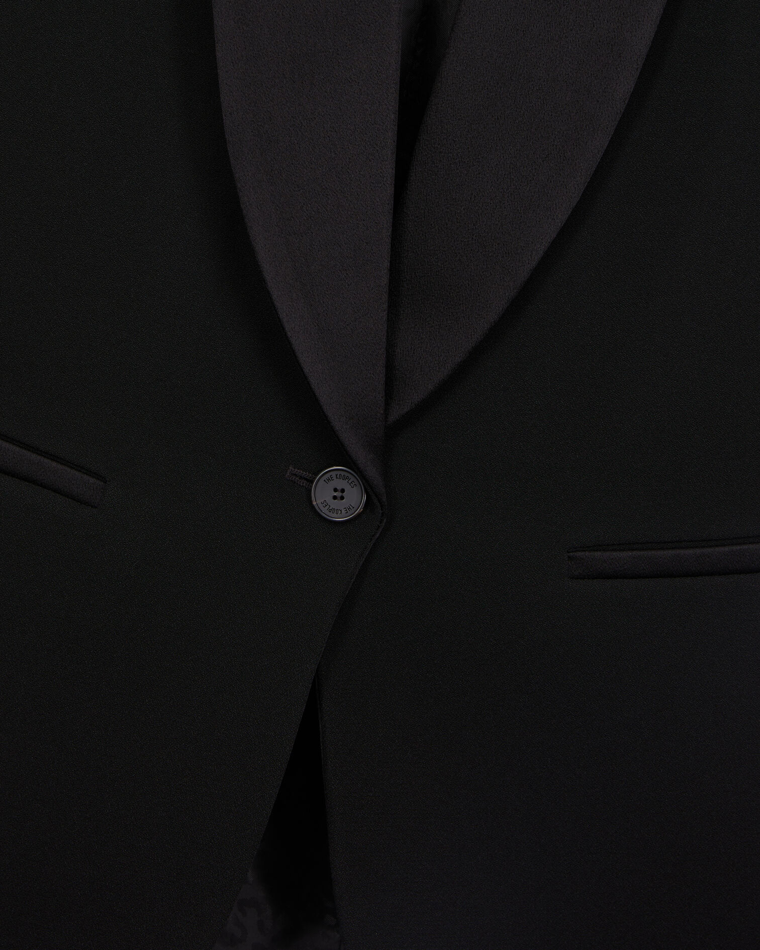 Schwarze Anzugjacke aus Krepp, BLACK, hi-res image number null