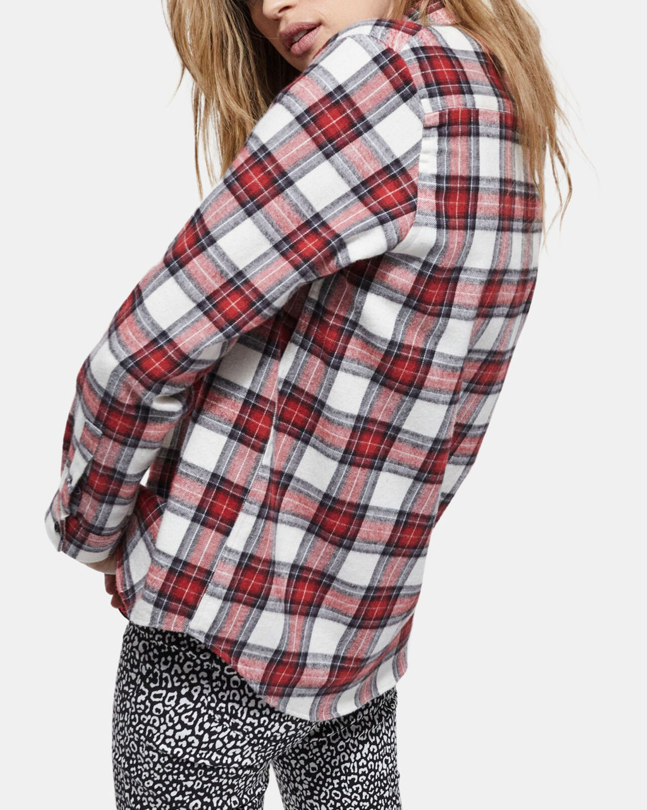 The Kooples WOMEN RED overshirt with check motif