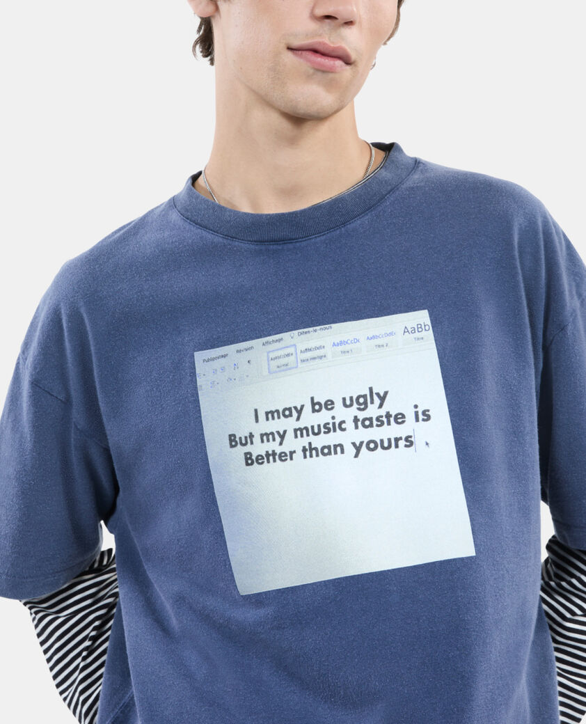 The Kooples HOMME DARK BLUE t-shirt &agrave; s&eacute;rigraphie bleu