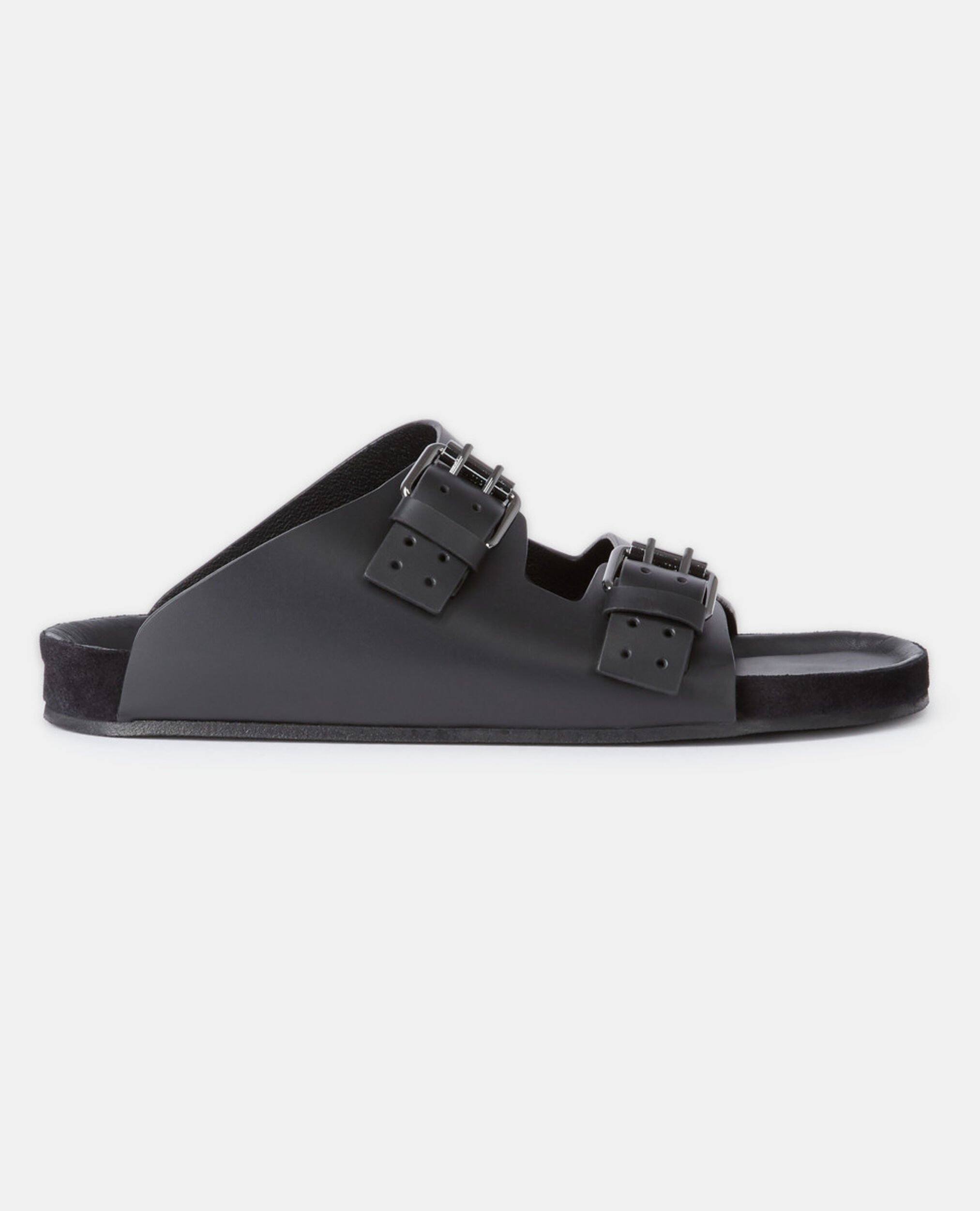 Sandales en cuir noir, BLACK, hi-res image number null