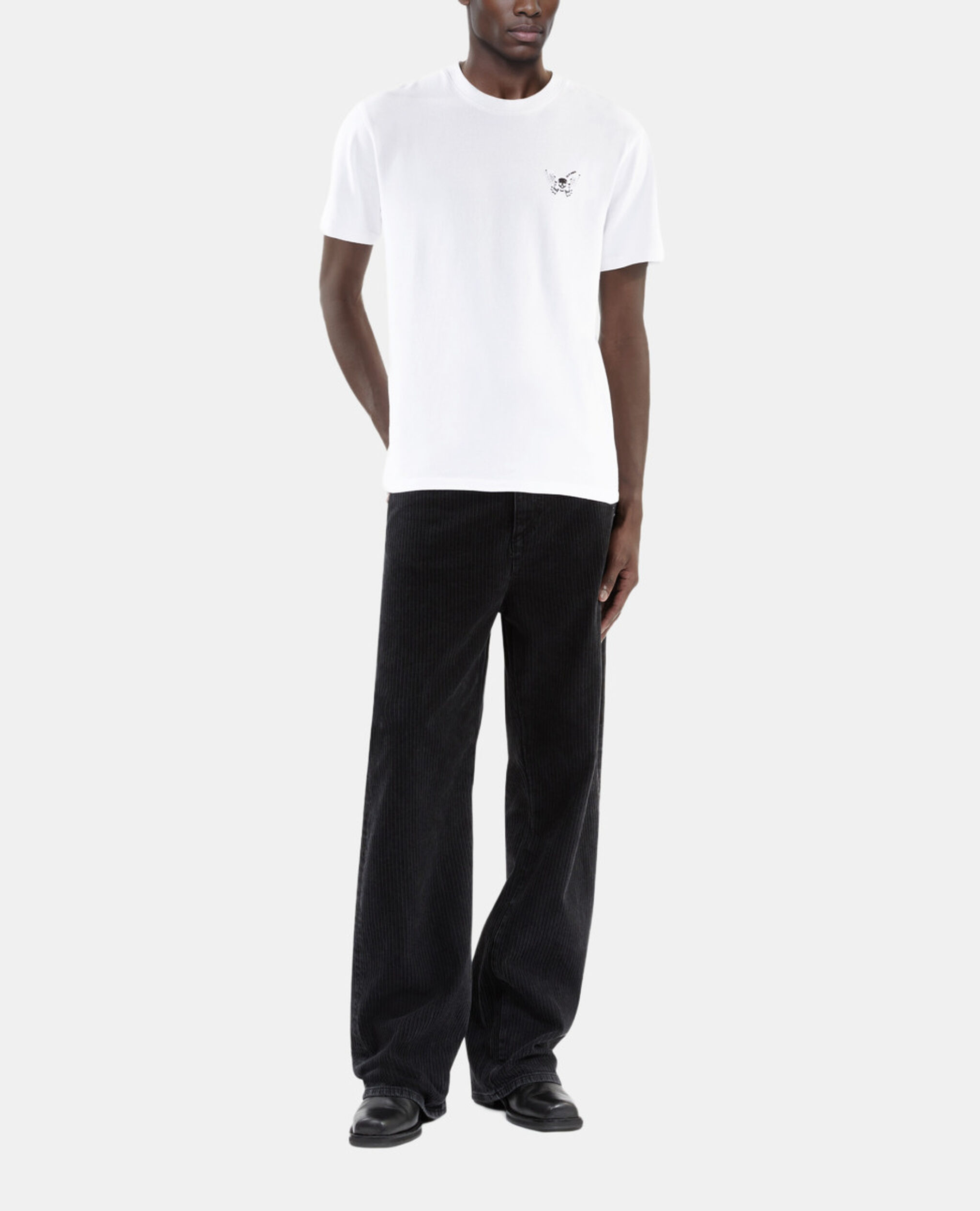 T-shirt avec broderie blanc, WHITE, hi-res image number null