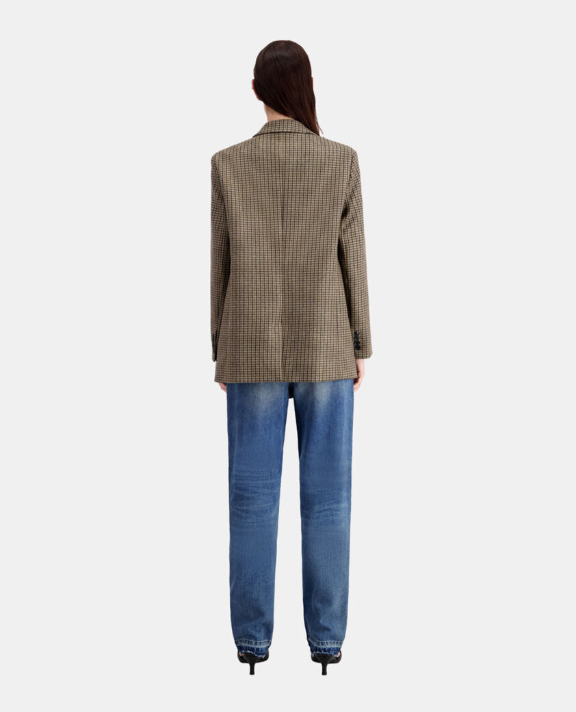 The Kooples FEMME BEIGE-BROWN blazer marron à carreaux