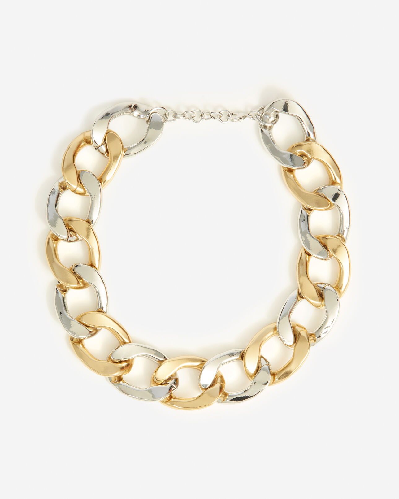 The Kooples WOMEN SILVER / GOLD two-tone metal necklace with large links