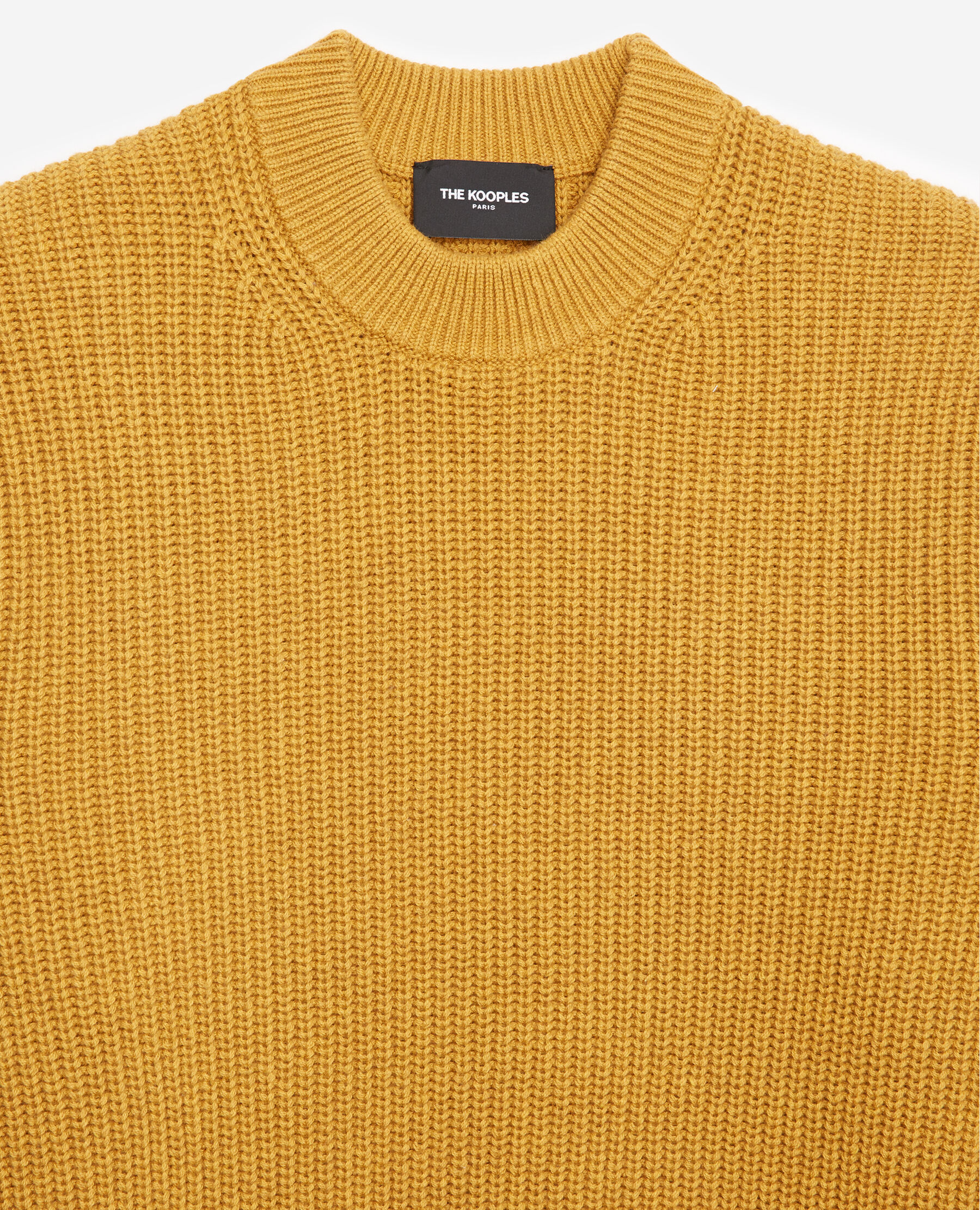 Mustard yellow cotton sweater with cable knit The Kooples