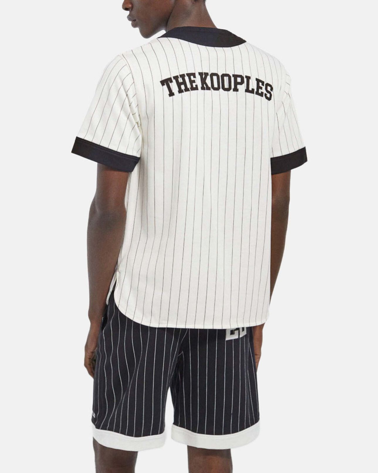 The Kooples MEN ECRU striped baseball t-shirt