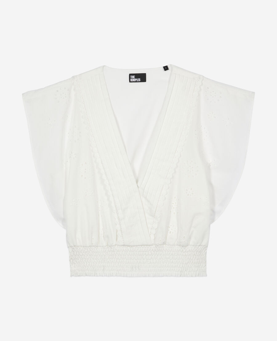 top court blanc en broderie anglaise