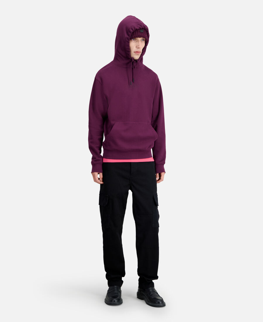 Men's Burgundy hoodie with logo | The Kooples - US