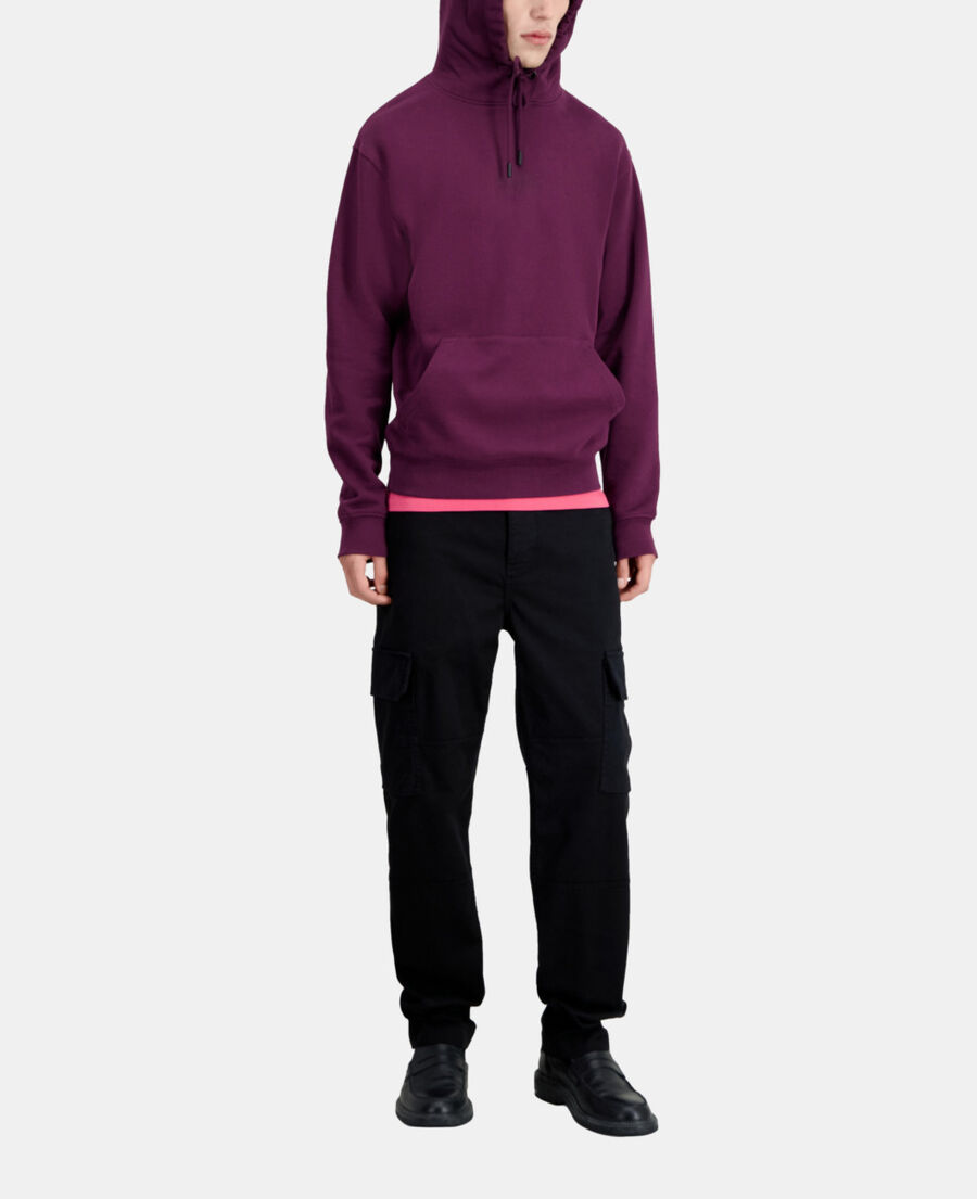 Men's Burgundy hoodie with logo | The Kooples - US