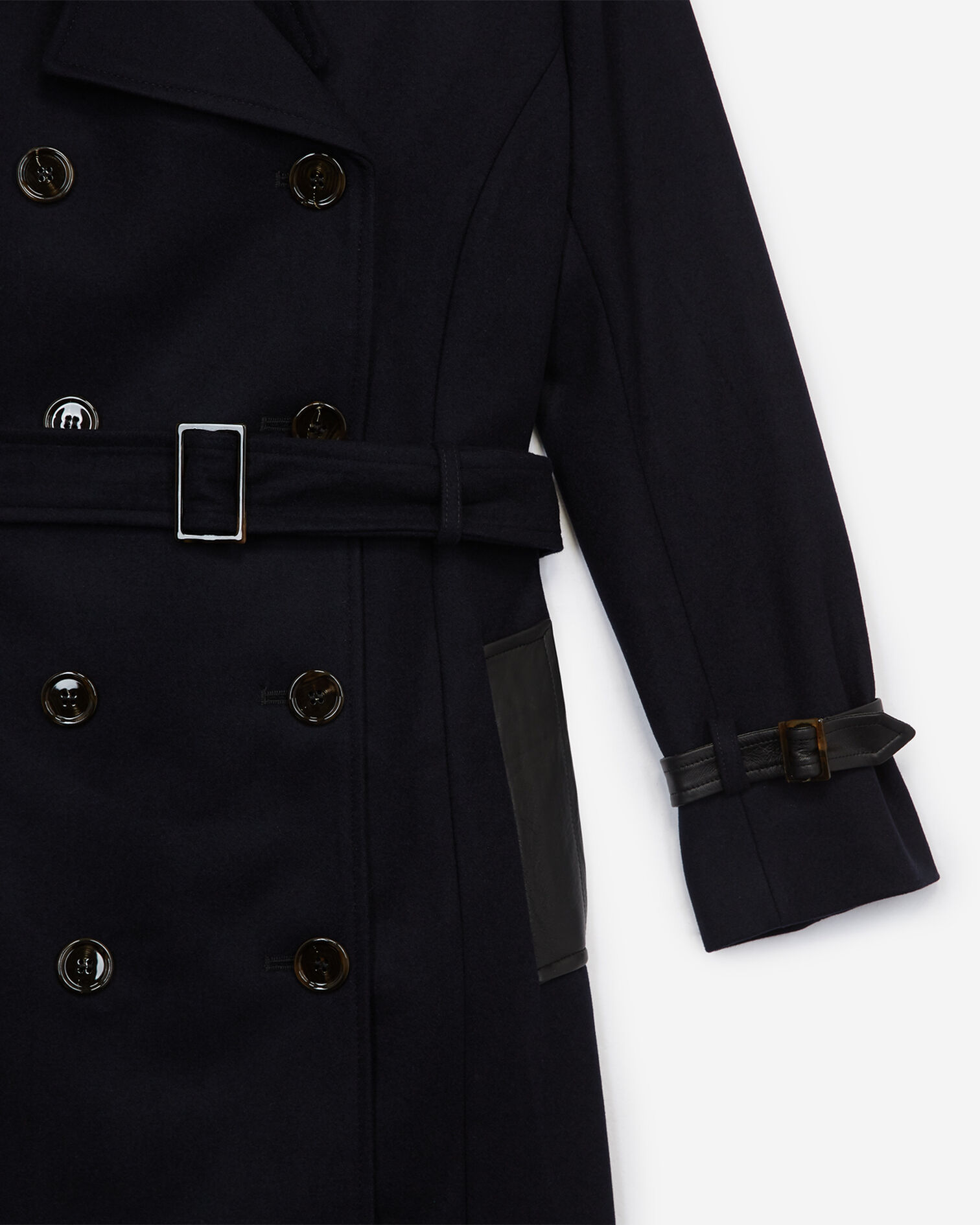 Blue wool coat with insert, NAVY, hi-res image number null