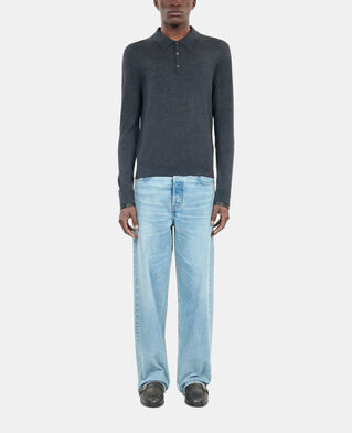 The Kooples MEN ANTHRACITE MELANGE grey wool sweater