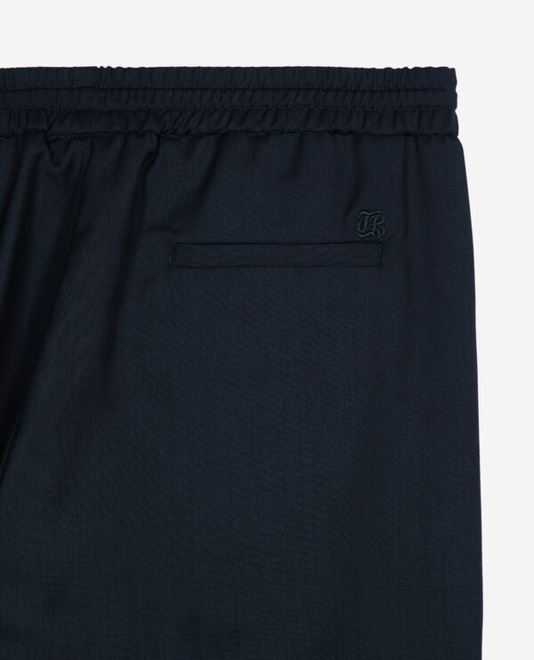 The Kooples FEMME DARK NAVY pantalon droit en laine bleu foncé