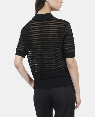 The Kooples FEMME BLACK polo en maille noire