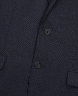 The Kooples MEN NAVY / BLACK navy blue micro-pattern wool suit jacket